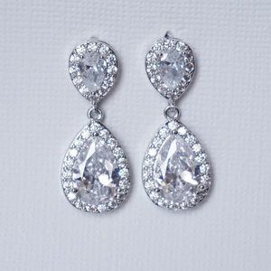 Water Drop Bridal Earrings Wedding Jewelry, Bridal Jewelry